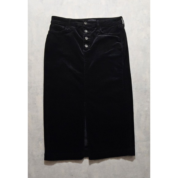 NYDJ Dresses & Skirts - NYDJ Skirt Sz 8 Black Corduroy Stretch Pencil Slimming Midi Tummy Control